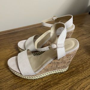 Beige Wedge Sandals